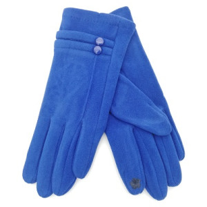 Дамски ръкавици с две копчета в турско синьо