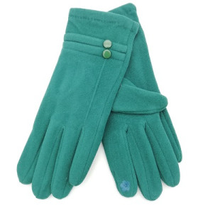 Дамски ръкавици с две копчета в зелено