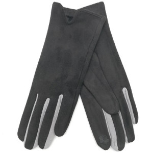 Дамски ръкавици в черно с цветни пръсти