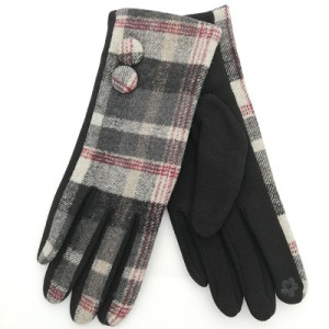 Зимни дамски ръкавици с копчета Burberry черни