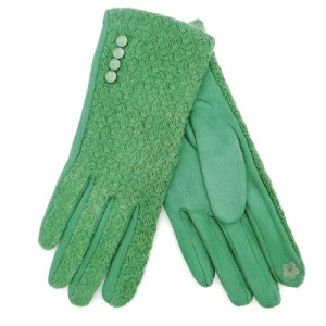 Зимни дамски ръкавици в зелено-Луксозни 