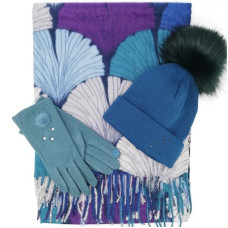 Луксозен дамски комплект-Кашмирен шал, шапка и ръкавици
