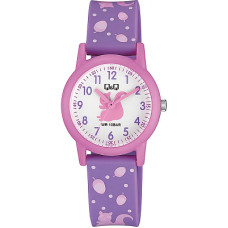 Детски часовник за момиче в лилаво с катерица и жълъди Q&Q - V23A-007VY