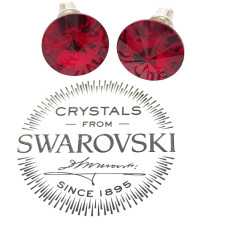 Сваровски обеци с кристали Rivoli Siam-червени