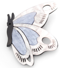 Брошка за дрехи във формата на пеперуда-Синьо и бяло 