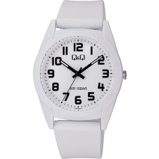 Дамски часовник в бяло с цифри и силиконова каишка Q&Q - V13A-003VY