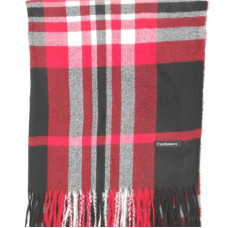 Кашмирен дамски шал в черно и червено BURBERRY