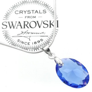 Колие с кристали SWAROVSKI Sapphire 6438/16