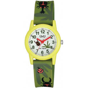 Детски часовник  в зелено с калинки Q&Q - VR99J016Y