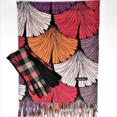 Топъл дамски комплект многоцветен -шал и ръкавици 