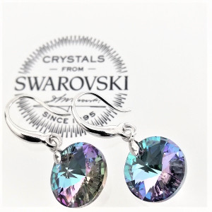 Обеци с кристали Swarovski Vitral Light кръгли